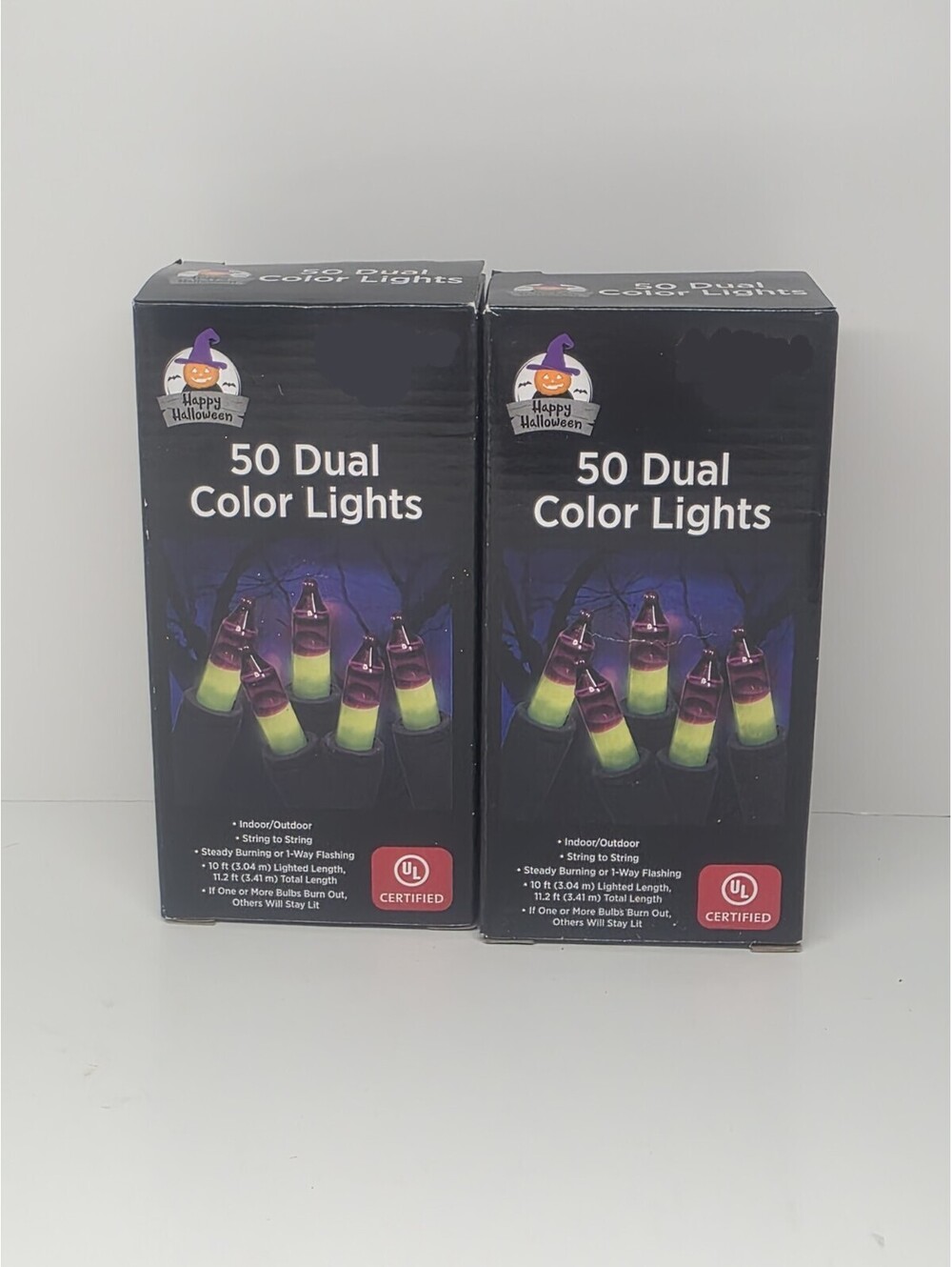 Halloween 50 Dual Color String Lights – Orange & Purple Indoor/Outdoor 2 Pack